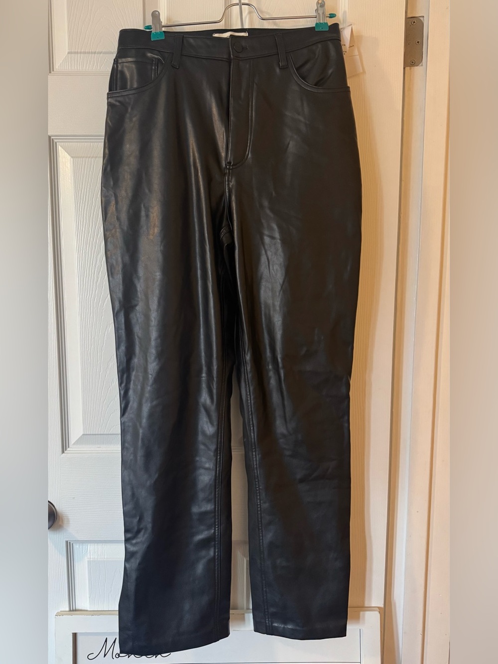 Abercrombie & Fitch Black Faux Leather Pants Sz 12